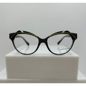 Alain Mikli A03153 002 Black Crystal Yellow Noir Womens Eyeglass Frame 53-16-140